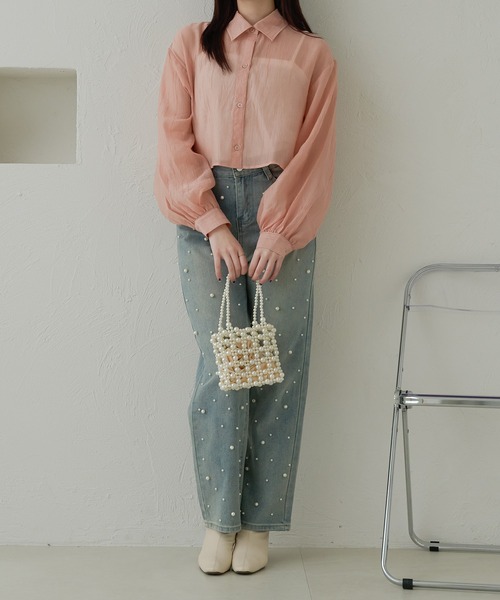 Ambre Neige(アンブルネージュ)の「ヨウリュウシアーブラウスWEB/EC限定商品(シャツ/ブラウス・レディース・ピンク/ライトグリーン/ブルー/オフホワイト・FREE)」の9枚目の写真
