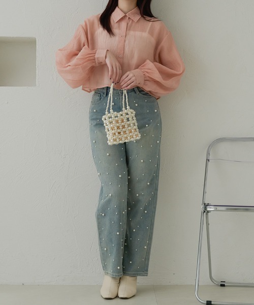 Ambre Neige(アンブルネージュ)の「ヨウリュウシアーブラウスWEB/EC限定商品(シャツ/ブラウス・レディース・ピンク/ライトグリーン/ブルー/オフホワイト・FREE)」の10枚目の写真