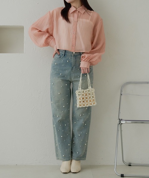 Ambre Neige(アンブルネージュ)の「ヨウリュウシアーブラウスWEB/EC限定商品(シャツ/ブラウス・レディース・ピンク/ライトグリーン/ブルー/オフホワイト・FREE)」の11枚目の写真