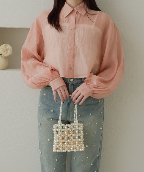 Ambre Neige(アンブルネージュ)の「ヨウリュウシアーブラウスWEB/EC限定商品(シャツ/ブラウス・レディース・ピンク/ライトグリーン/ブルー/オフホワイト・FREE)」の12枚目の写真
