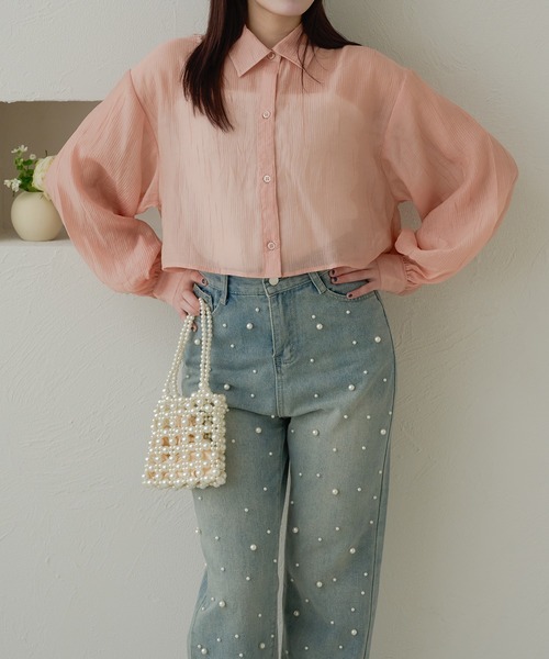 Ambre Neige(アンブルネージュ)の「ヨウリュウシアーブラウスWEB/EC限定商品(シャツ/ブラウス・レディース・ピンク/ライトグリーン/ブルー/オフホワイト・FREE)」の13枚目の写真