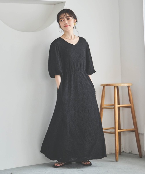 mil（ミル）の「【150㎝前後の小柄さんサイズ】小花柄総レースワンピース【インナーキャミワンピ付き】（ワンピース・レディース・ブラック/ライトグリーン/モカ・XS/XXS/S）」の4枚目の写真