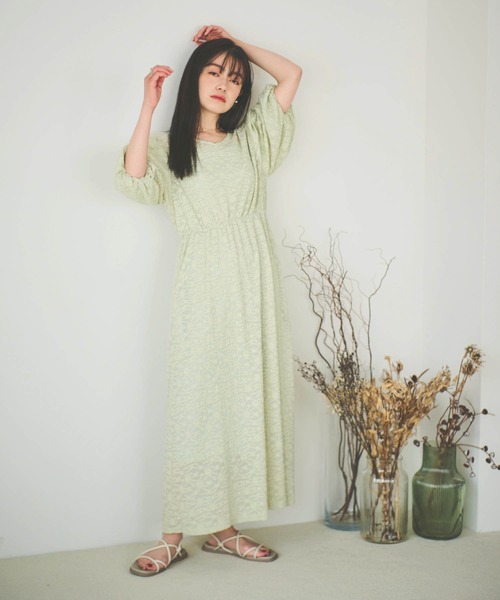 mil（ミル）の「【150㎝前後の小柄さんサイズ】小花柄総レースワンピース【インナーキャミワンピ付き】（ワンピース・レディース・ブラック/ライトグリーン/モカ・XS/XXS/S）」の10枚目の写真