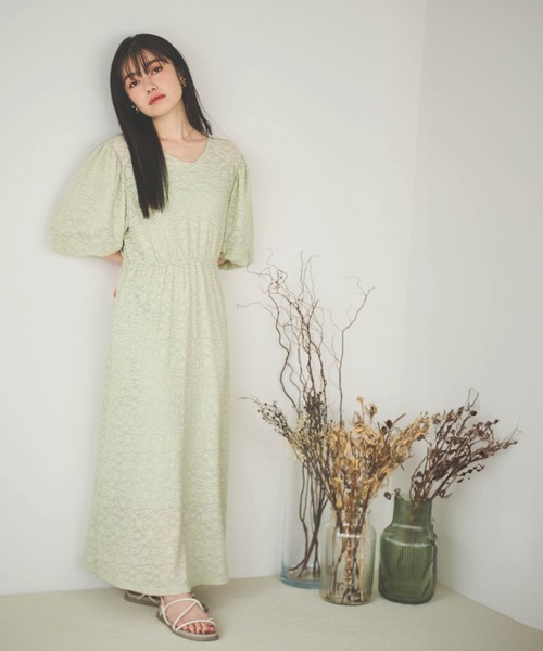 mil（ミル）の「【150㎝前後の小柄さんサイズ】小花柄総レースワンピース【インナーキャミワンピ付き】（ワンピース・レディース・ブラック/ライトグリーン/モカ・XS/XXS/S）」の14枚目の写真