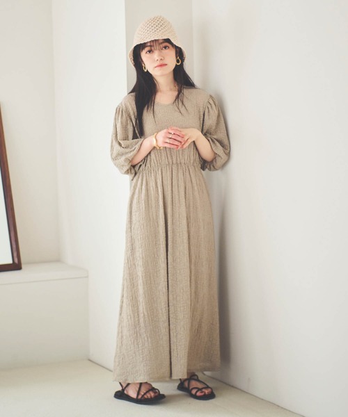 mil（ミル）の「【150㎝前後の小柄さんサイズ】小花柄総レースワンピース【インナーキャミワンピ付き】（ワンピース・レディース・ブラック/ライトグリーン/モカ・XS/XXS/S）」の18枚目の写真