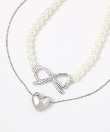 GLOBAL WORK | ハート&リボンネックレス/113873(ネックレス)