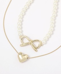 GLOBAL WORK | ハート&リボンネックレス/113873(ネックレス)