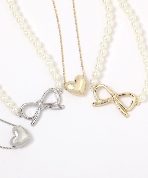 GLOBAL WORK(グローバルワーク)の「ハート&リボンネックレス/113873(ネックレス・レディース・シルバー/ゴールド・ONE SIZE)」の5枚目の写真