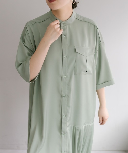 ★新品★タグ付き★★SUM1 STYLE★七分袖アンダープリーツワンピース ear PAPILLONNER（イアパピヨネ）の「《手洗い可》七分袖