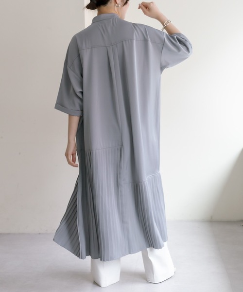 手洗い可》七分袖アンダープリーツワンピース【SUM1 STYLE】