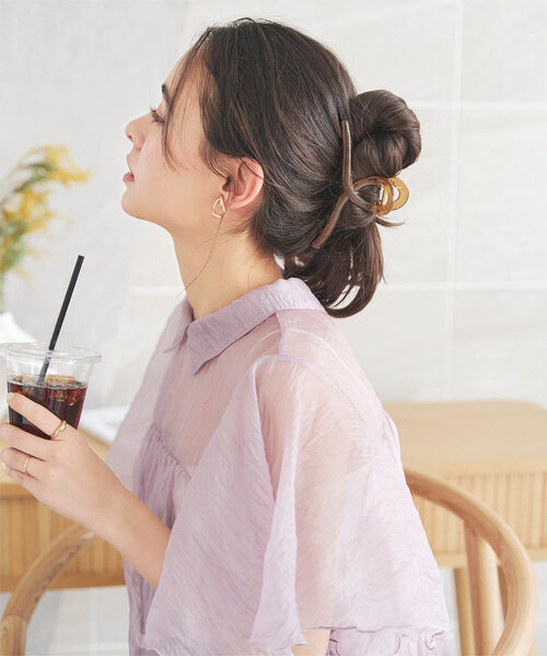 KOBE LETTUCE(コウベレタス)の「ヘアクリップ(バレッタ/ヘアクリップ・レディース・クリアブラウン/ブラウン/キャメル/ブラック/アイボリー/クリアグリーン/ホワイト系/グレー系・F)」の1枚目の写真