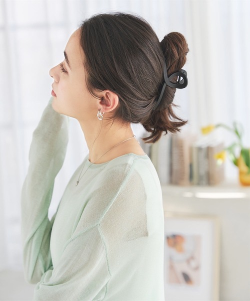 KOBE LETTUCE(コウベレタス)の「ヘアクリップ(バレッタ/ヘアクリップ・レディース・クリアブラウン/ブラウン/キャメル/ブラック/アイボリー/クリアグリーン/ホワイト系/グレー系・F)」の9枚目の写真