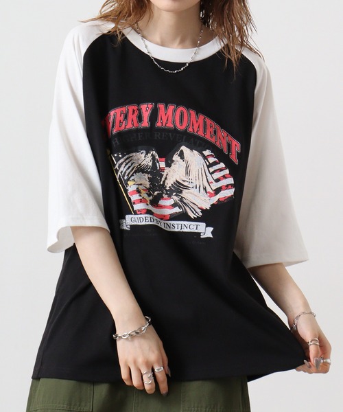 FUNALIVE(ファンアライブ)の「天竺 ラグランプリントTシャツ 半袖(Tシャツ/カットソー・メンズ・ホワイト系1/ホワイト系3/ホワイト系2/ブラック系2/ブラック系1/ホワイト系6/ホワイト系5/ホワイト系4・L/M/XL)」の7枚目の写真