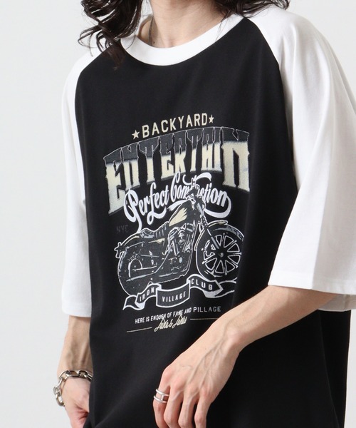 FUNALIVE(ファンアライブ)の「天竺 ラグランプリントTシャツ 半袖(Tシャツ/カットソー・メンズ・ホワイト系1/ホワイト系3/ホワイト系2/ブラック系2/ブラック系1/ホワイト系6/ホワイト系5/ホワイト系4・L/M/XL)」の8枚目の写真