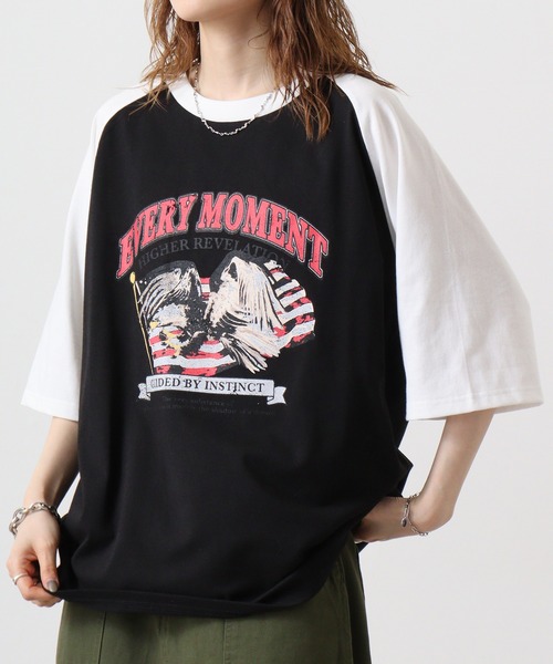 FUNALIVE(ファンアライブ)の「天竺 ラグランプリントTシャツ 半袖(Tシャツ/カットソー・メンズ・ホワイト系1/ホワイト系3/ホワイト系2/ブラック系2/ブラック系1/ホワイト系6/ホワイト系5/ホワイト系4・L/M/XL)」の11枚目の写真