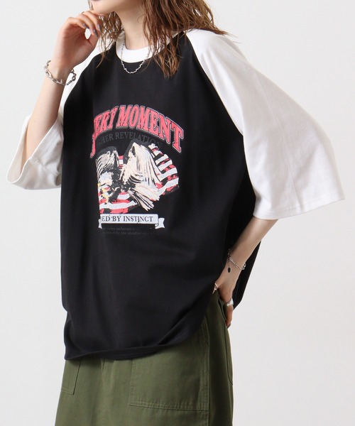 FUNALIVE(ファンアライブ)の「天竺 ラグランプリントTシャツ 半袖(Tシャツ/カットソー・メンズ・ホワイト系1/ホワイト系3/ホワイト系2/ブラック系2/ブラック系1/ホワイト系6/ホワイト系5/ホワイト系4・L/M/XL)」の12枚目の写真