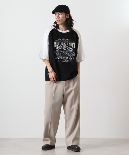 FUNALIVE(ファンアライブ)の「天竺 ラグランプリントTシャツ 半袖(Tシャツ/カットソー・メンズ・ホワイト系1/ホワイト系3/ホワイト系2/ブラック系2/ブラック系1/ホワイト系6/ホワイト系5/ホワイト系4・L/M/XL)」の20枚目の写真