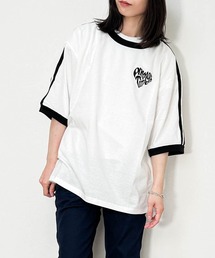 Anytime Songs（エニータイムソングス）の「16/TC 天竺袖ライン 刺繍Tシャツ(ハートLOGO、Marseille）（Tシャツ/カットソー）」