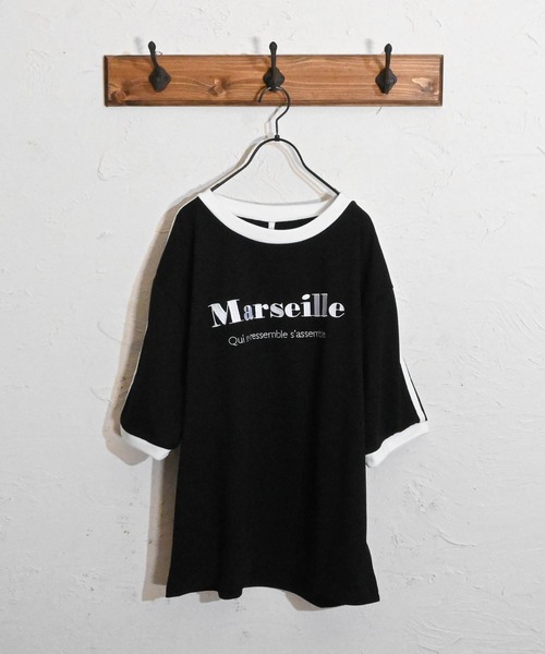 Anytime Songs(エニータイムソングス)の「16/TC 天竺袖ライン 刺繍Tシャツ(ハートLOGO、Marseille)(Tシャツ/カットソー・メンズ・ホワイト/ホワイト系その他/ブラック系その他/ブラック・MEDIUM/LARGE/X-LARGE/SMALL)」の17枚目の写真