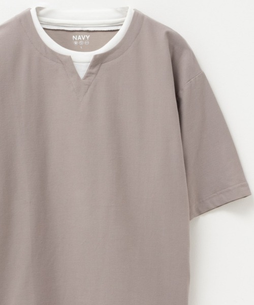 NAVY(ネイビー)の「冷感キーネックTee(Tシャツ/カットソー・メンズ・ブラック/ブラウン/ホワイト・XXL/XL/L/M/S)」の3枚目の写真