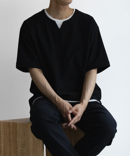 NAVY(ネイビー)の「冷感キーネックTee(Tシャツ/カットソー・メンズ・ブラック/ブラウン/ホワイト・XXL/XL/L/M/S)」の7枚目の写真