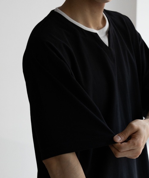 NAVY(ネイビー)の「冷感キーネックTee(Tシャツ/カットソー・メンズ・ブラック/ブラウン/ホワイト・XXL/XL/L/M/S)」の16枚目の写真
