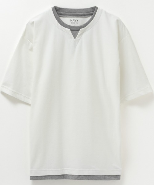 NAVY(ネイビー)の「冷感キーネックTee(Tシャツ/カットソー・メンズ・ブラック/ブラウン/ホワイト・XXL/XL/L/M/S)」の18枚目の写真