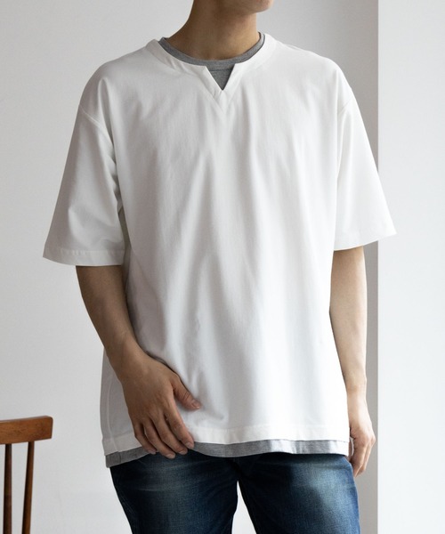 NAVY(ネイビー)の「冷感キーネックTee(Tシャツ/カットソー・メンズ・ブラック/ブラウン/ホワイト・XXL/XL/L/M/S)」の21枚目の写真