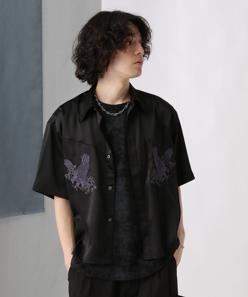 HARE（ハレ）の「フロントシシュウスカシャツ(HARE)（シャツ/ブラウス・メンズ・グレー/ブラック・MEDIUM/SMALL）」の17枚目の写真