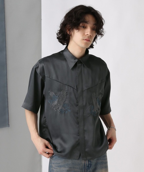 【HARE】 フロントラインシシュウシャツ 楽天市場】(M)フロントラインシシュウSH HARE ハレ トップス