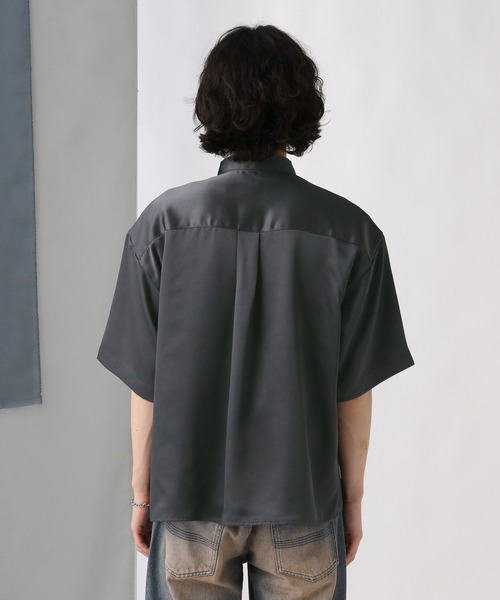 HARE（ハレ）の「フロントシシュウスカシャツ(HARE)（シャツ/ブラウス・メンズ・グレー/ブラック・MEDIUM/SMALL）」の6枚目の写真