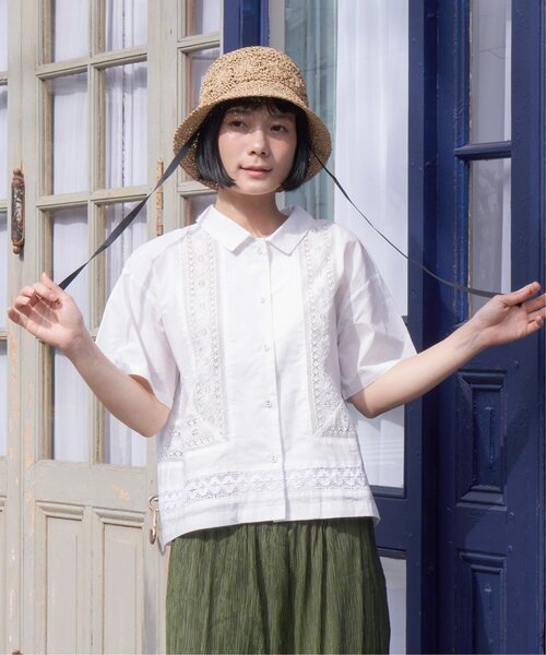 LBC(エルビーシー)の「こま編みフラワーバケットハット(ハット・レディース・キャメル/グレー・FREE)」の14枚目の写真