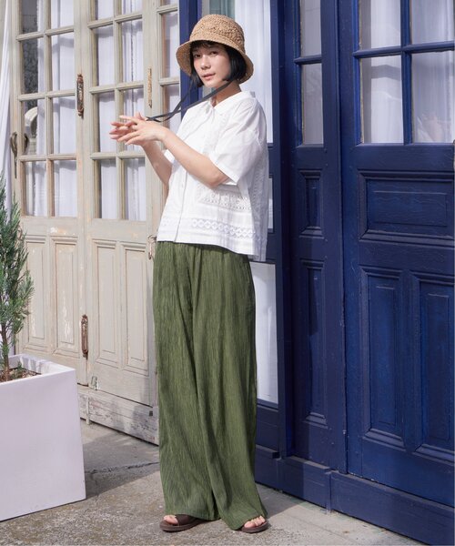 LBC(エルビーシー)の「こま編みフラワーバケットハット(ハット・レディース・キャメル/グレー・FREE)」の15枚目の写真