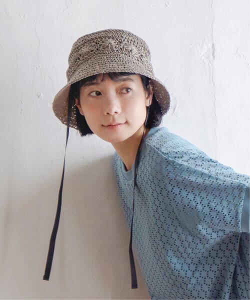 LBC(エルビーシー)の「こま編みフラワーバケットハット(ハット・レディース・キャメル/グレー・FREE)」の22枚目の写真