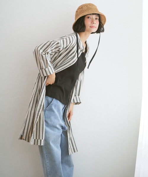 LBC(エルビーシー)の「こま編みフラワーバケットハット(ハット・レディース・キャメル/グレー・FREE)」の5枚目の写真