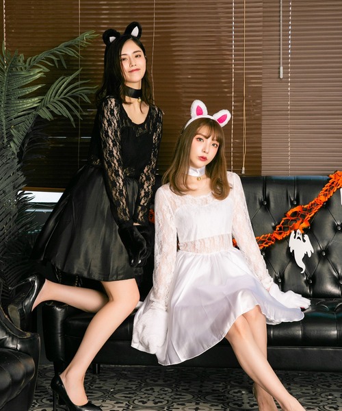 セクシーキャット 」 ハロウィン コスプレ 猫 仮装 衣装 黒猫 白