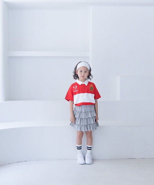 LOWRYS FARM（ローリーズファーム）の「シシュウラガーシャツＳＳ　122385（Tシャツ/カットソー・キッズ・ネイビー/レッド/グリーン・110cm/120cm/130cm/140cm/150cm）」の17枚目の写真