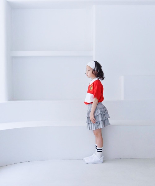 LOWRYS FARM（ローリーズファーム）の「シシュウラガーシャツＳＳ　122385（Tシャツ/カットソー・キッズ・ネイビー/レッド/グリーン・110cm/120cm/130cm/140cm/150cm）」の18枚目の写真