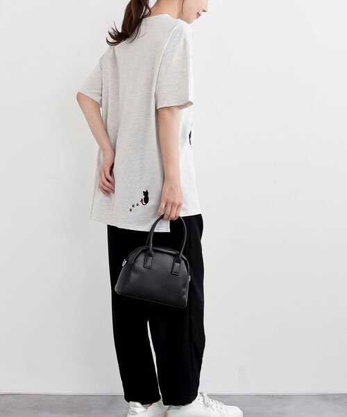rps(アールピーエス)の「ねこだらけ3ポケットワイドT(Tシャツ/カットソー・レディース・チャコールグレー/オートミール/オフホワイト・フリー)」の8枚目の写真