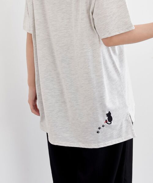 rps(アールピーエス)の「ねこだらけ3ポケットワイドT(Tシャツ/カットソー・レディース・チャコールグレー/オートミール/オフホワイト・フリー)」の11枚目の写真