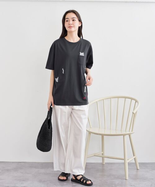 rps(アールピーエス)の「ねこだらけ3ポケットワイドT(Tシャツ/カットソー・レディース・チャコールグレー/オートミール/オフホワイト・フリー)」の13枚目の写真