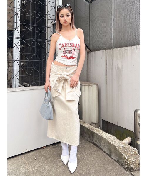 GYDA(ジェイダ)の「loinclothロングスカート(スカート・レディース・アイボリー/カーキ・FREE)」の15枚目の写真