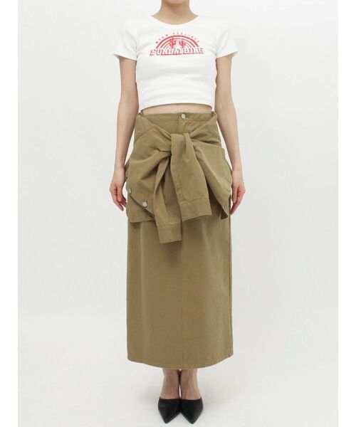 GYDA(ジェイダ)の「loinclothロングスカート(スカート・レディース・アイボリー/カーキ・FREE)」の8枚目の写真