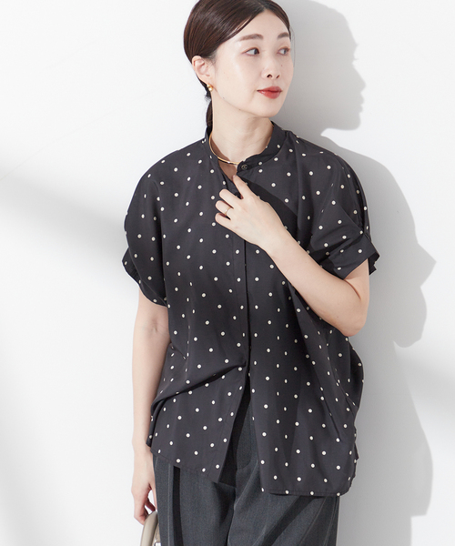 journal standard L'essage（ジャーナルスタンダードレサージュ）の「《追加5》タックスリーブシャツ（シャツ/ブラウス・レディース・グリーン系その他/ブラウン/オレンジ/ブラック系その他・FREE）」の2枚目の写真