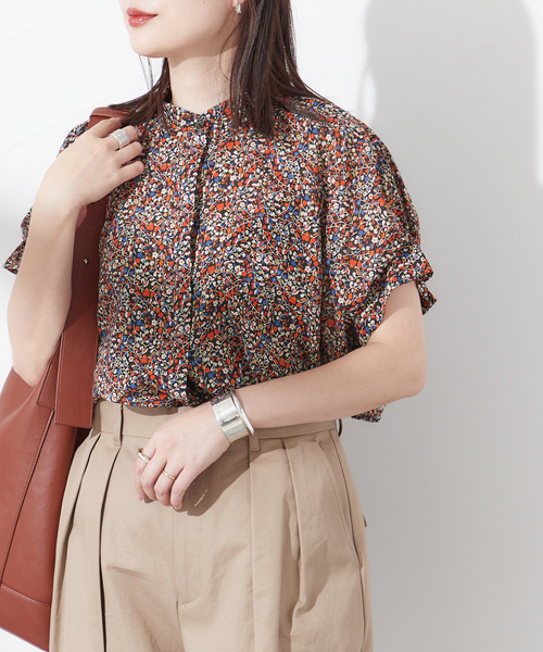 journal standard L'essage（ジャーナルスタンダードレサージュ）の「《追加5》タックスリーブシャツ（シャツ/ブラウス・レディース・グリーン系その他/ブラウン/オレンジ/ブラック系その他・FREE）」の4枚目の写真