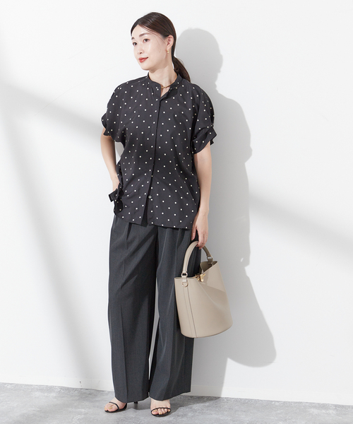 journal standard L'essage（ジャーナルスタンダードレサージュ）の「《追加5》タックスリーブシャツ（シャツ/ブラウス・レディース・グリーン系その他/ブラウン/オレンジ/ブラック系その他・FREE）」の6枚目の写真