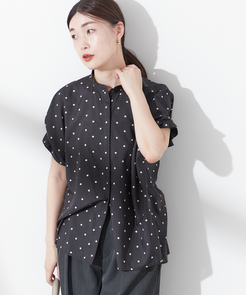 journal standard L'essage（ジャーナルスタンダードレサージュ）の「《追加5》タックスリーブシャツ（シャツ/ブラウス・レディース・グリーン系その他/ブラウン/オレンジ/ブラック系その他・FREE）」の7枚目の写真