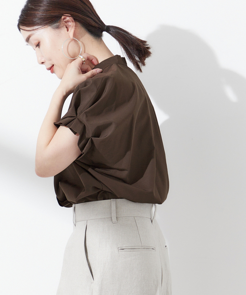 journal standard L'essage（ジャーナルスタンダードレサージュ）の「《追加5》タックスリーブシャツ（シャツ/ブラウス・レディース・グリーン系その他/ブラウン/オレンジ/ブラック系その他・FREE）」の21枚目の写真