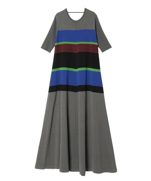 UN3D.（アンスリード）の「MULTI BORDER BACK OPEN  OP / マルチボーダーバックオープンワンピース（ワンピース・レディース・グレー/ブラック・36/38）」の20枚目の写真