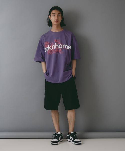 brknhome(ブロークンホーム)の「【brknhome/ブロークンホーム】 発泡プリントロゴ オーバーサイズ Tシャツ(Tシャツ/カットソー・メンズ・パープル/ホワイト/ブラック・LARGE/MEDIUM)」の14枚目の写真